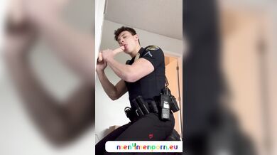 CJClarkofficial – Cop sucks his cock toy
