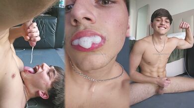 MUST WATCH - Braden Sherota ( flowasthetao ) TASTES and SWALLOWS his own cum