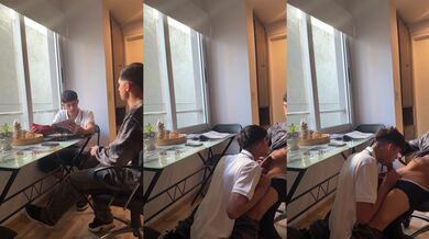 My teacher failed me and I had to suck his dick to get him to pass me - laureanook & franferro