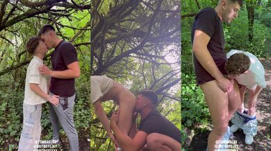 Blowjob in the woods - Tombakerx & Britboysxxx