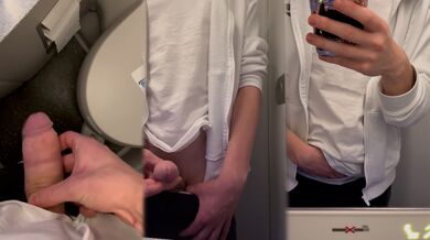 Italian Boy Almost Caught Jerking Off On A Plane