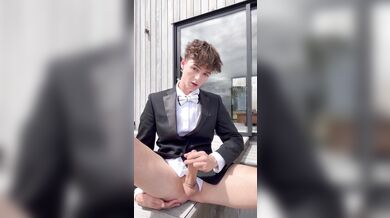 Svandylove Jacks Off In His Tuxedo And Tastes His Own Cum