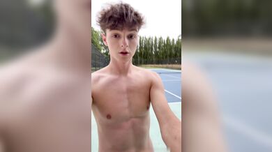 Stroking and Nutting My Big Cock On My Tennis Court - Svandylove